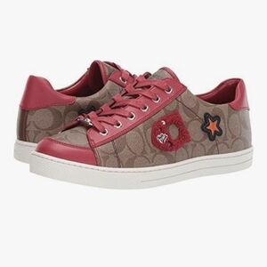 Coach Porter Unisex sneakers With signature canvas, red leather trim, Patches
